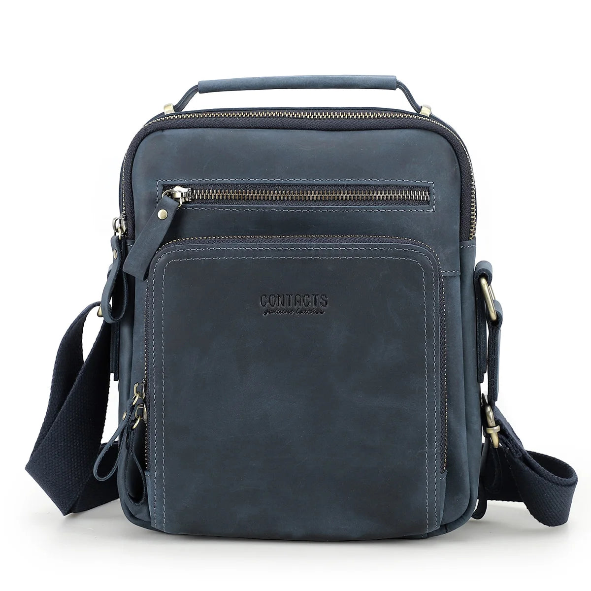 Genuine Leather Men Shoulder Bag Vintage Messenger Crossbody Sling Handbag