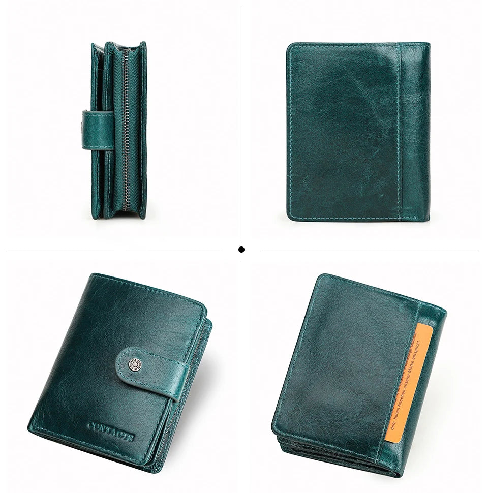 Men’s Genuine Leather RFID Wallet with Coin Pocket & Card Holder