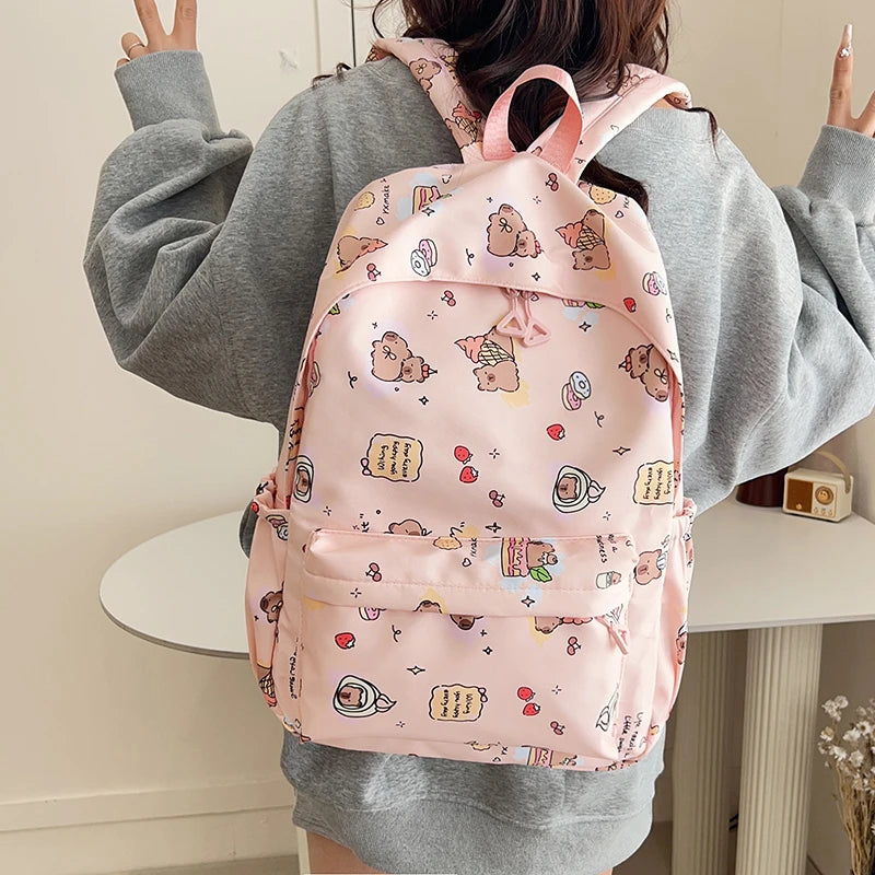 Large Capacity Oxford Student Backpack – Solid Color Casual School Bag