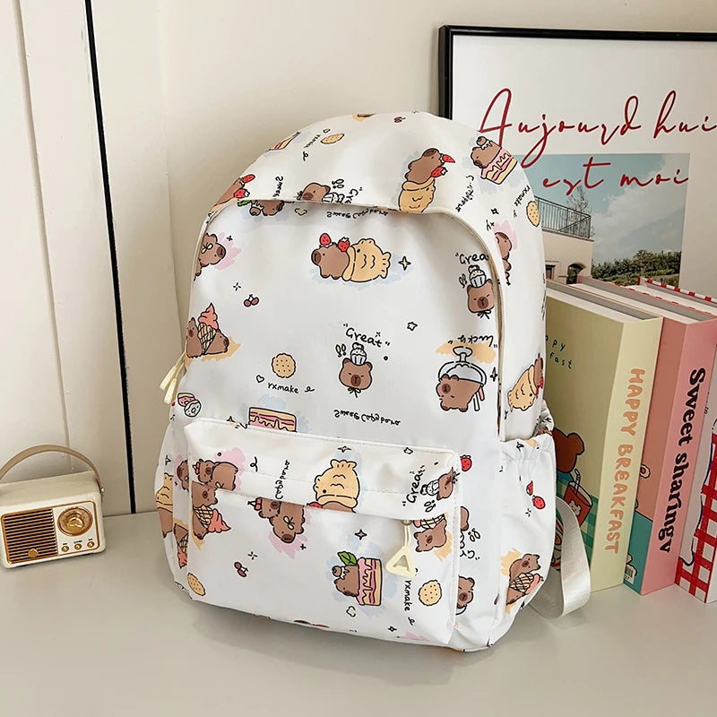 Large Capacity Oxford Student Backpack – Solid Color Casual School Bag
