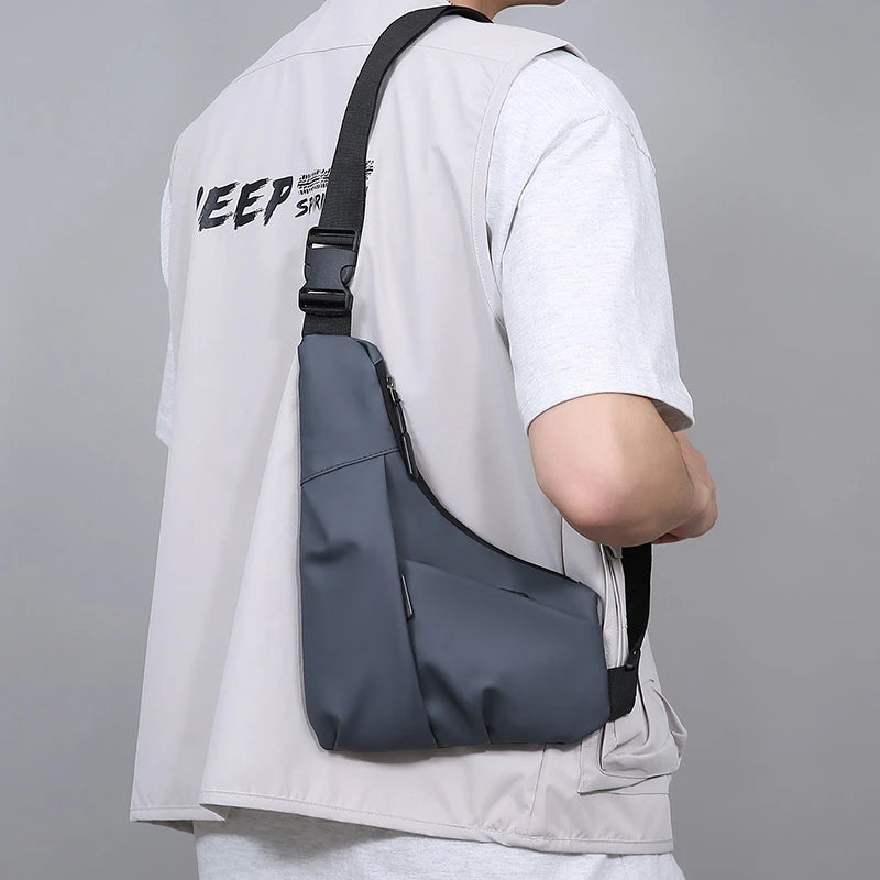 Men’s Nylon Chest Bag Crossbody Sling Pack Large Capacity Travel Sports