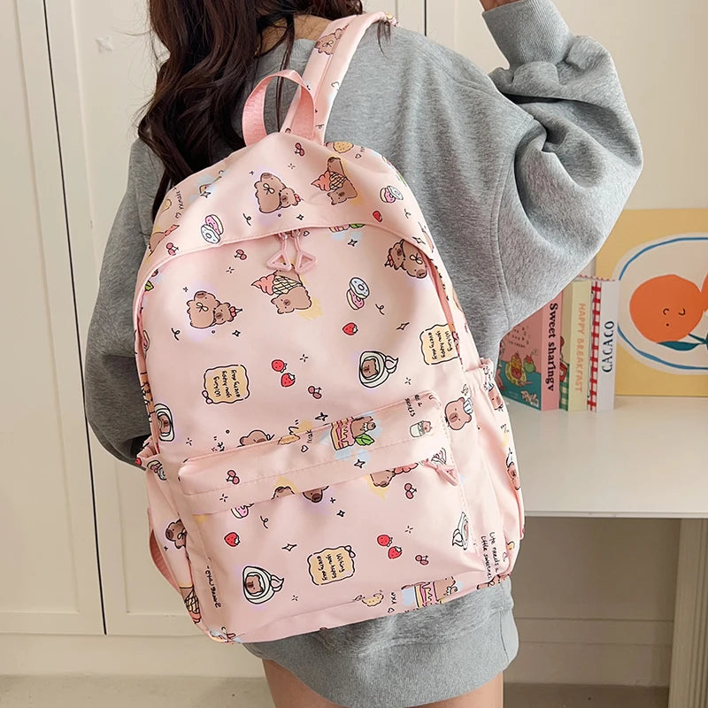 Large Capacity Oxford Student Backpack – Solid Color Casual School Bag