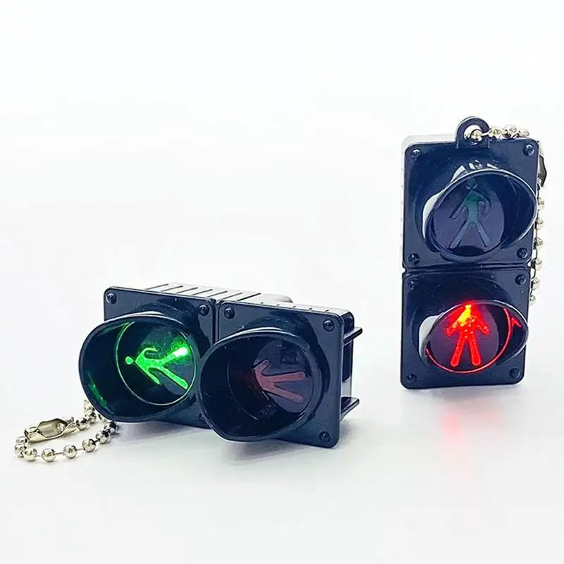Creative Traffic Light LED Pedestrian Signal Key Ring – Novel Keychain for Kids & Adults
