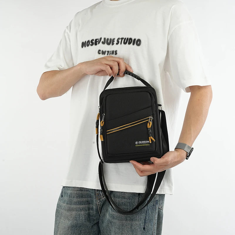 Men’s Nylon Flap Chest Bag Crossbody Sling Pack Large Capacity Travel
