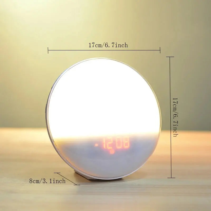 Sunrise Wake-Up Light Alarm Clock FM Radio Dual Alarm USB Night Light