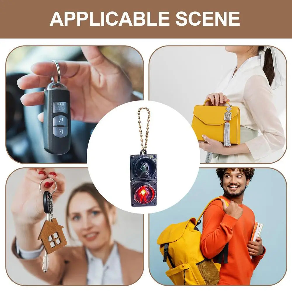 Creative Traffic Light LED Pedestrian Signal Key Ring – Novel Keychain for Kids & Adults