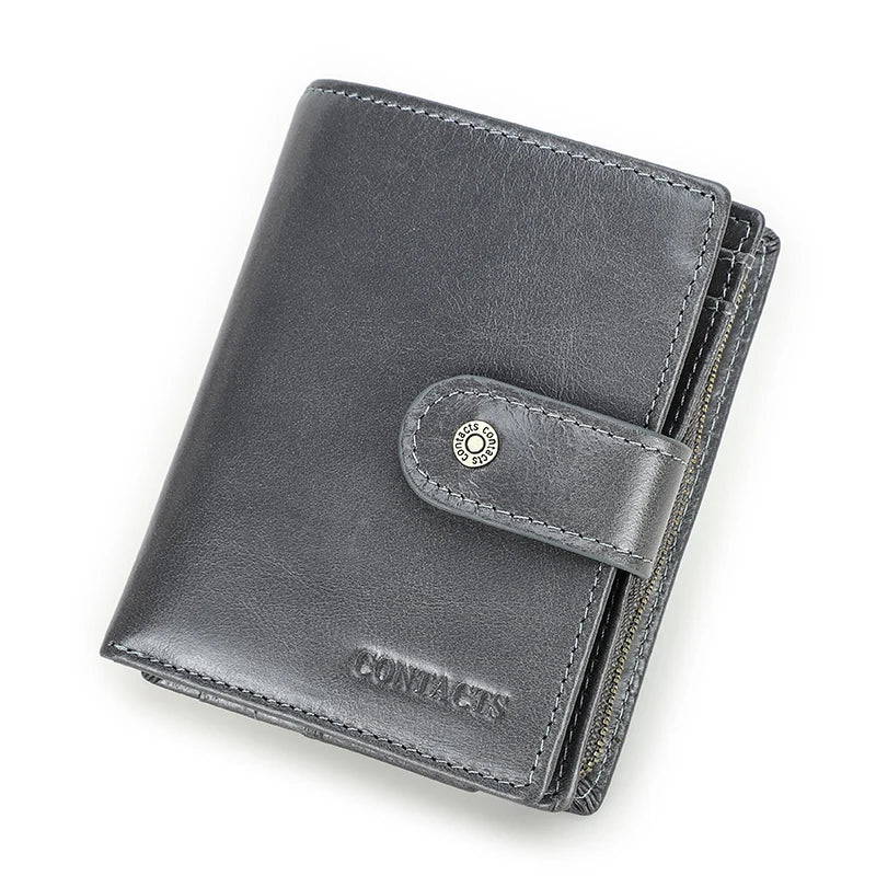 Men’s Genuine Leather RFID Wallet with Coin Pocket & Card Holder