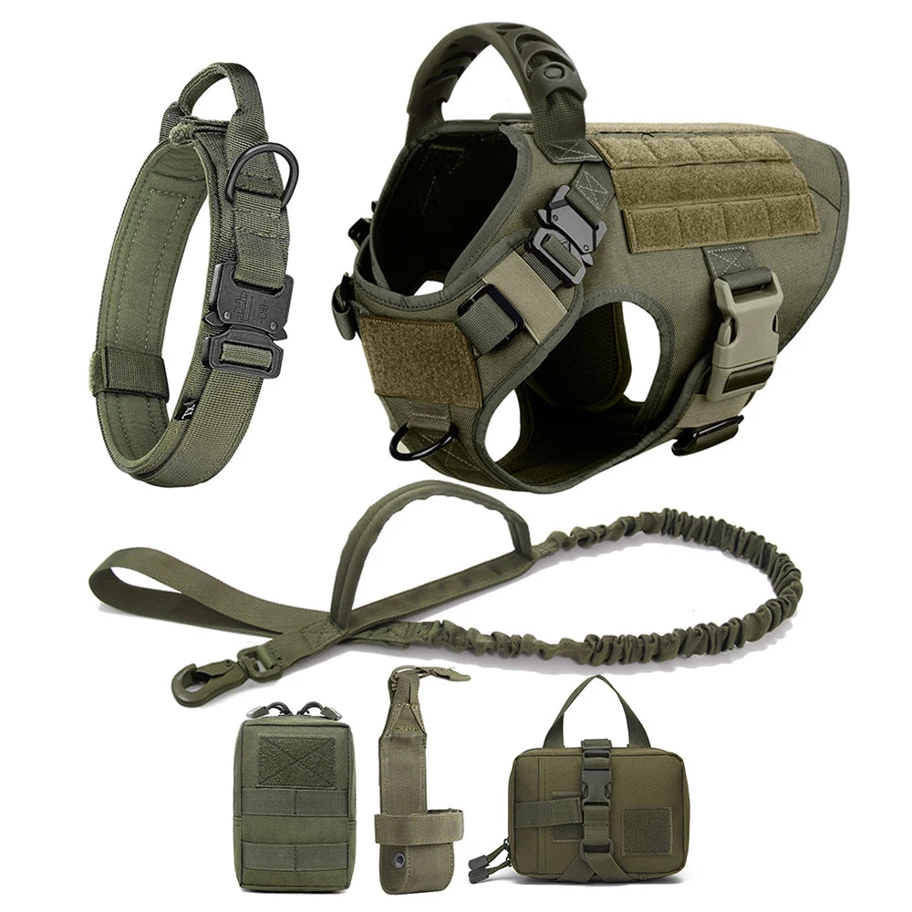 Tactical Dog Harness & Leash Set for German Shepherd Malinois Large Dogs