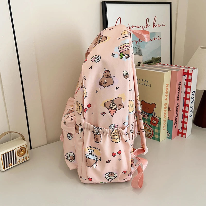 Large Capacity Oxford Student Backpack – Solid Color Casual School Bag