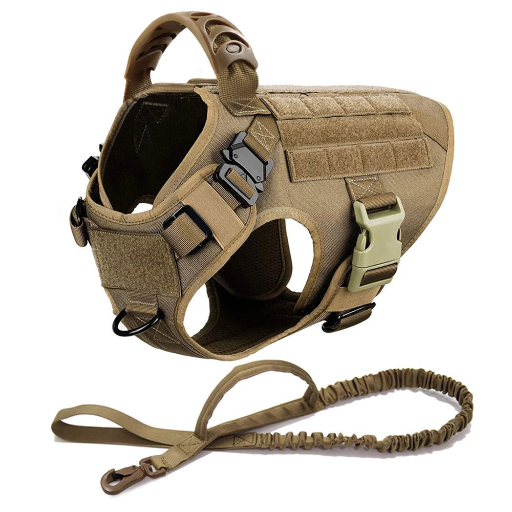 Tactical Dog Harness & Leash Set for German Shepherd Malinois Large Dogs