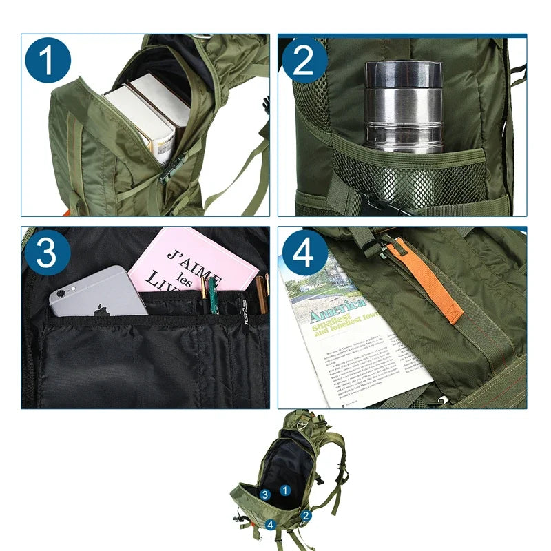 Waterproof Hiking Backpack – Lightweight Outdoor Daypack for Travel & Camping