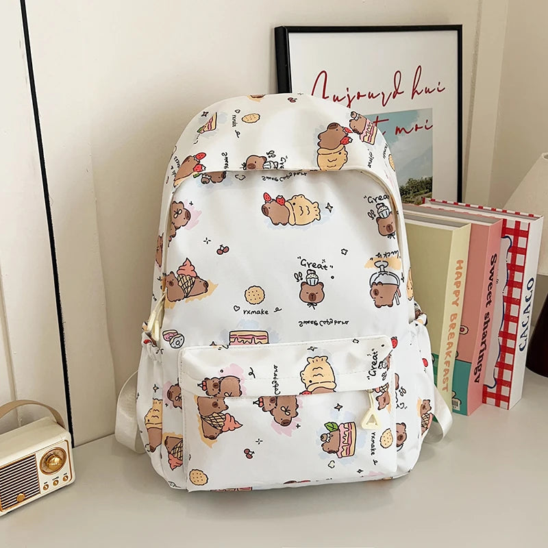 Large Capacity Oxford Student Backpack – Solid Color Casual School Bag