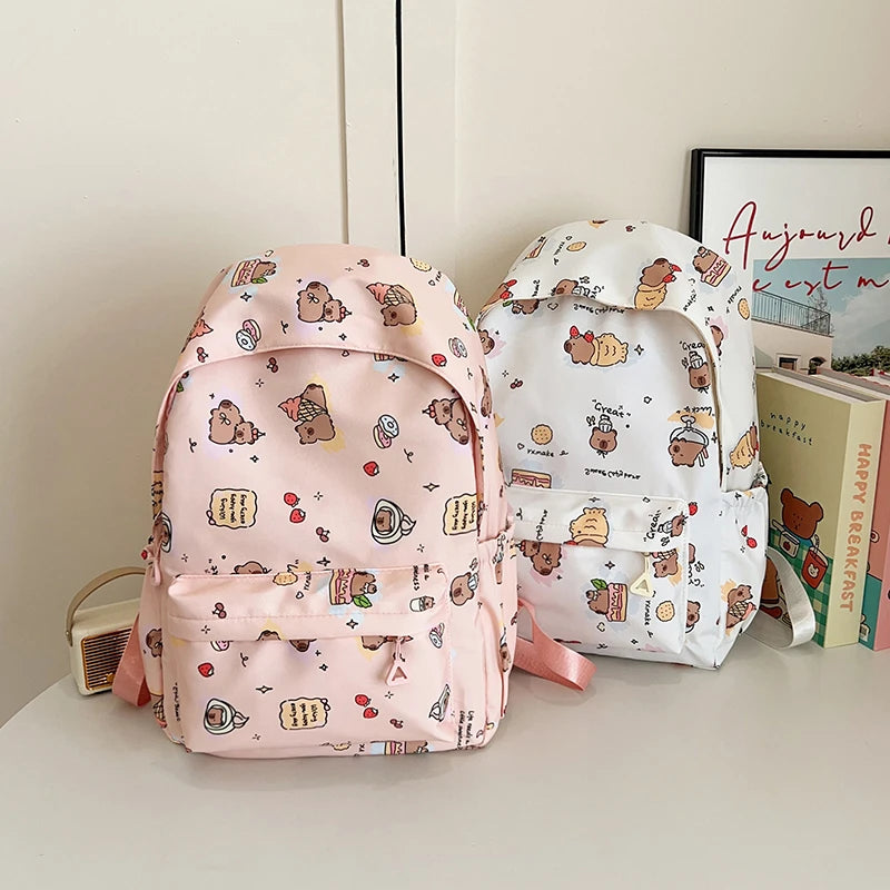 Large Capacity Oxford Student Backpack – Solid Color Casual School Bag
