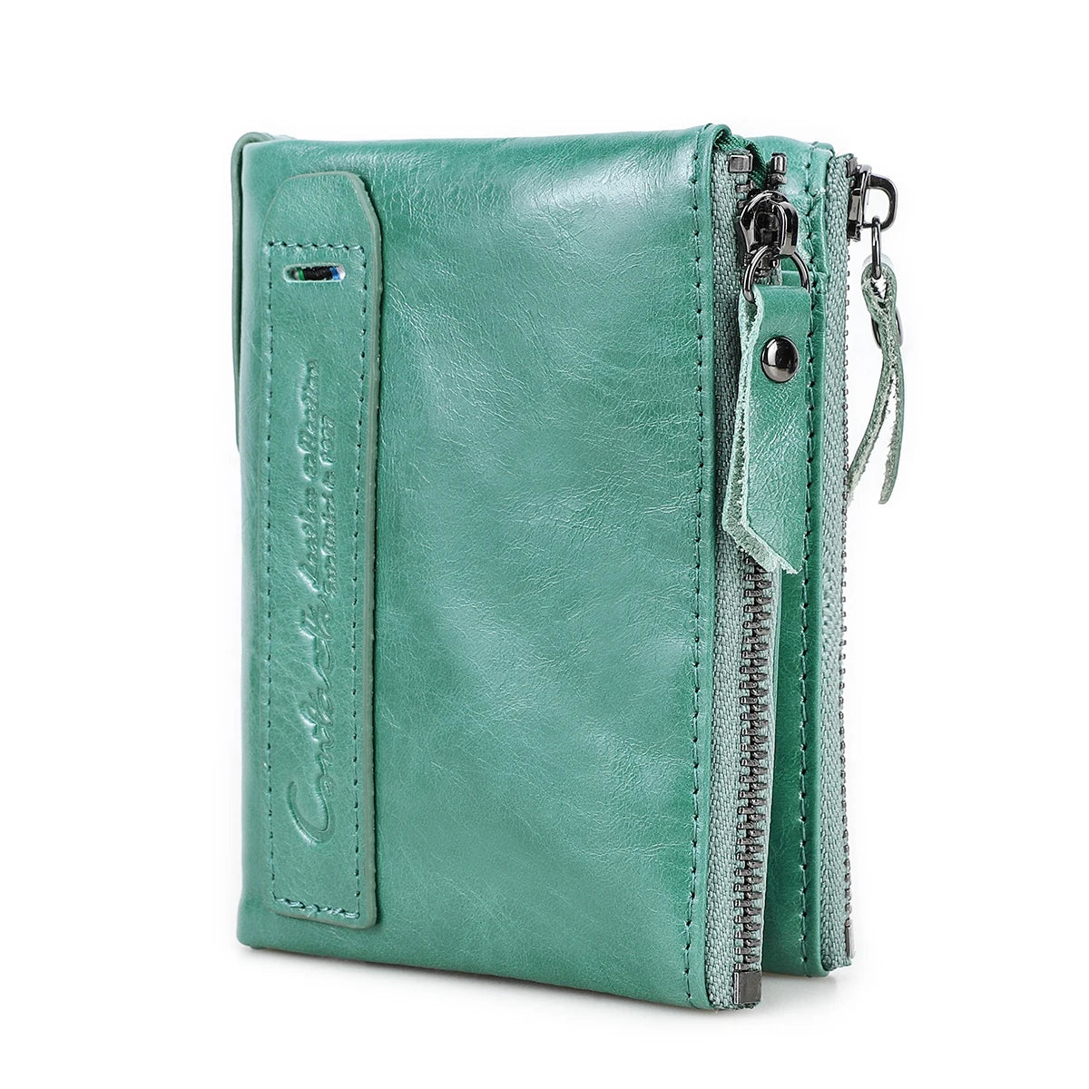 Men’s Genuine Leather Short Wallet with Coin Pocket & Card Holder
