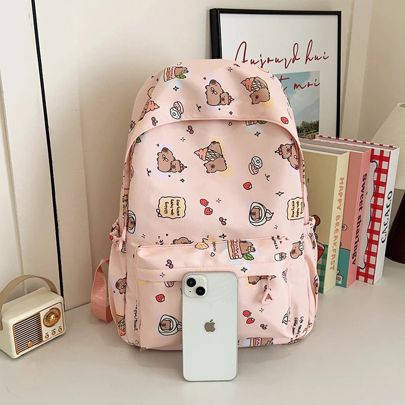 Large Capacity Oxford Student Backpack – Solid Color Casual School Bag