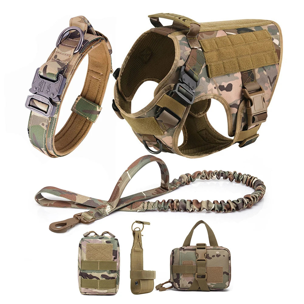 Tactical Dog Harness & Leash Set for German Shepherd Malinois Large Dogs