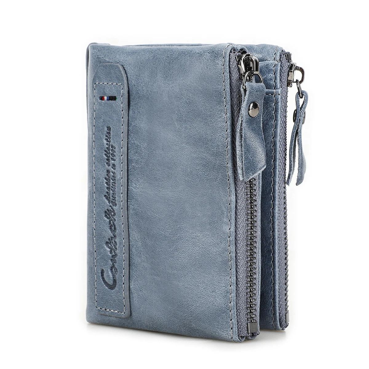 Men’s Genuine Leather Short Wallet with Coin Pocket & Card Holder