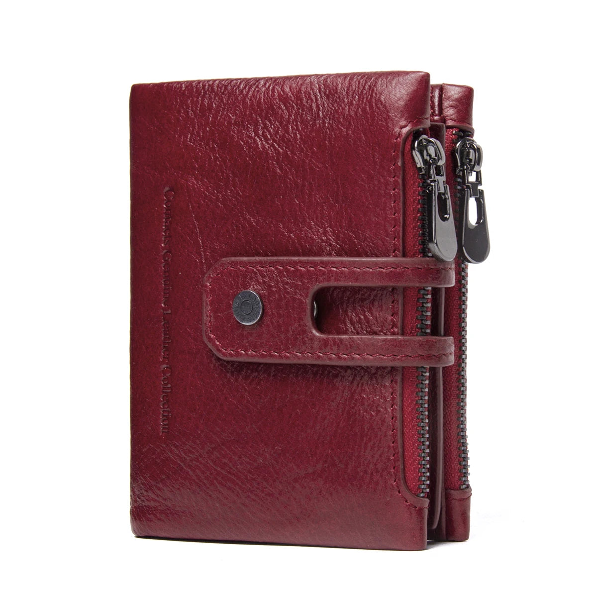 Men's Genuine Leather Small Zipper Wallet - RFID Coin Purse & Card Holder