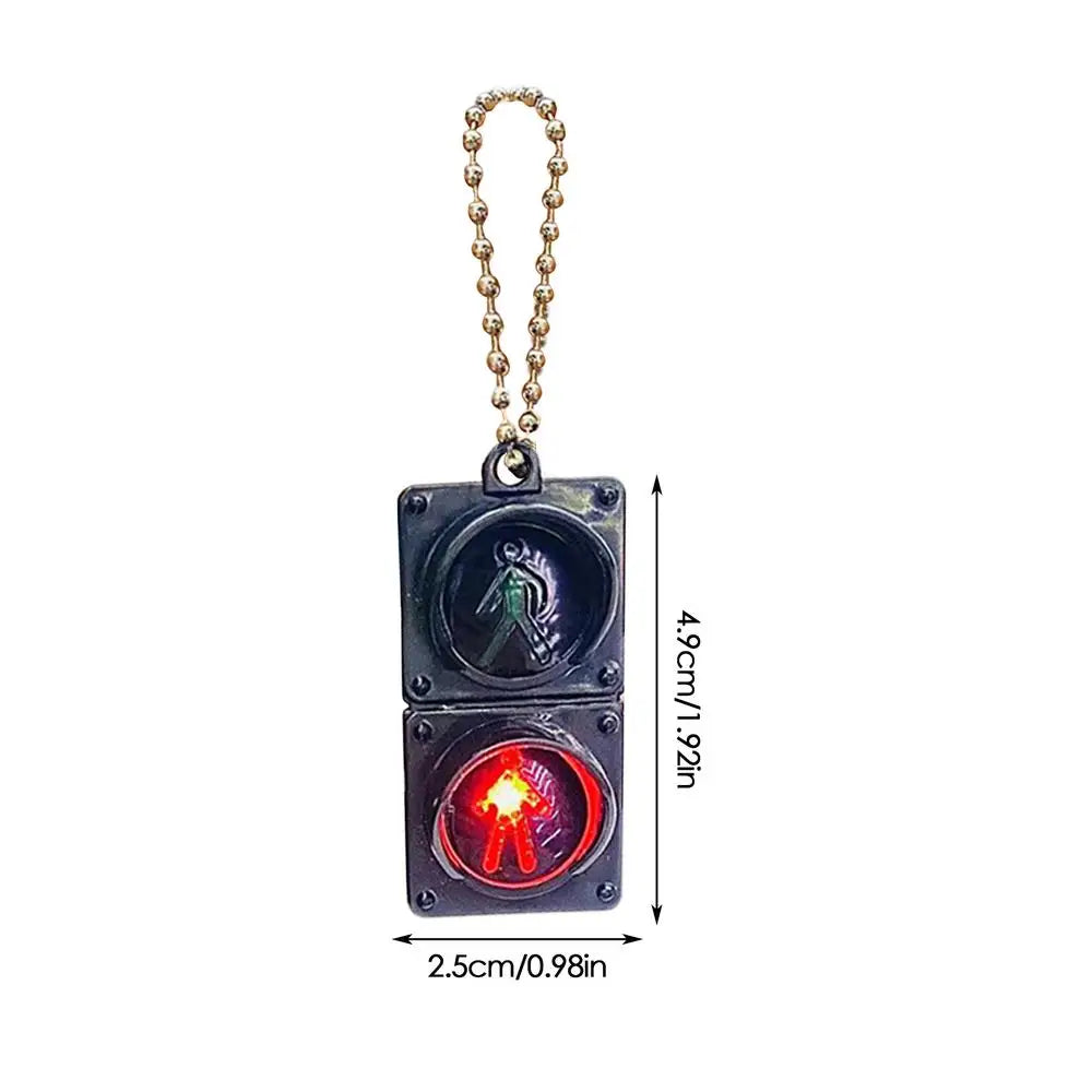 Creative Traffic Light LED Pedestrian Signal Key Ring – Novel Keychain for Kids & Adults