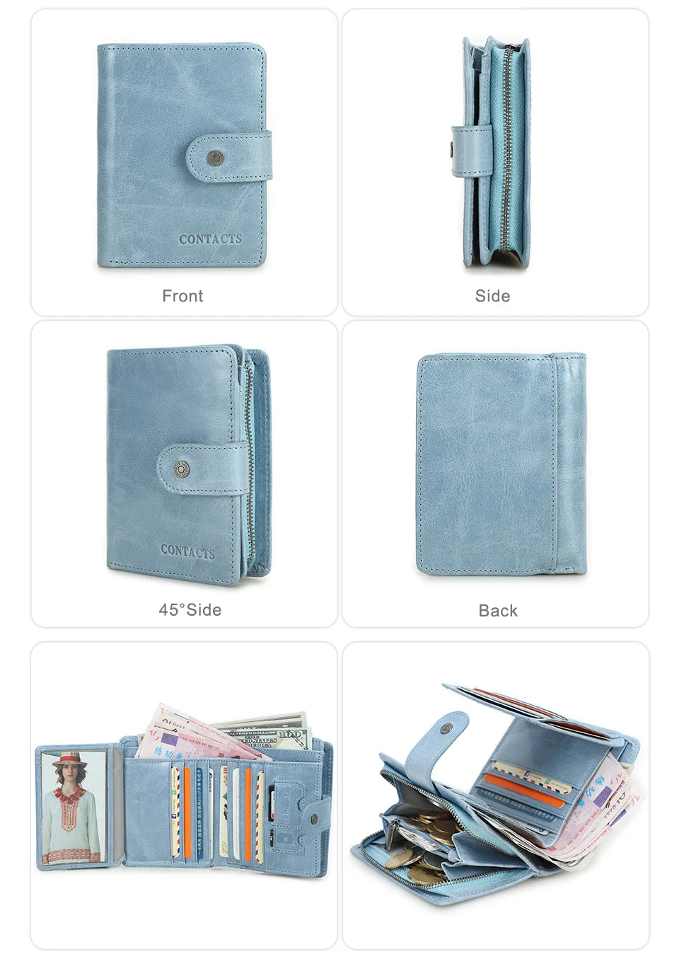 Men’s Genuine Leather RFID Wallet with Coin Pocket & Card Holder