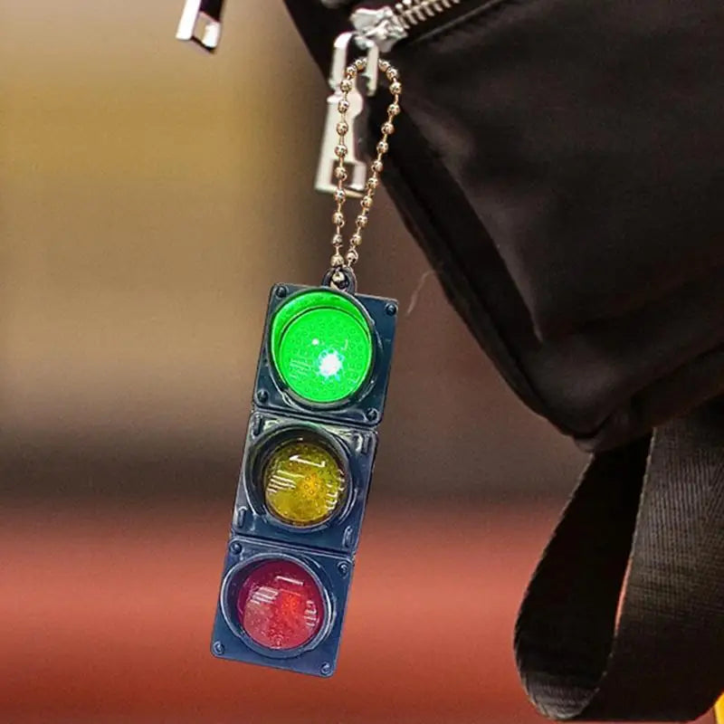 Creative Traffic Light LED Pedestrian Signal Key Ring – Novel Keychain for Kids & Adults