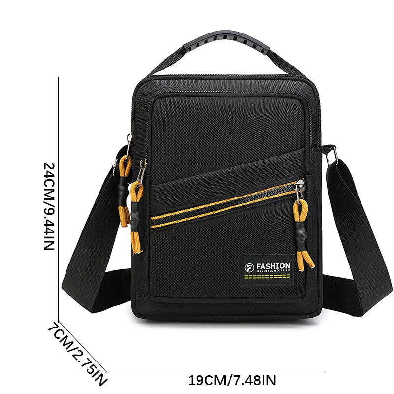 Men’s Nylon Flap Chest Bag Crossbody Sling Pack Large Capacity Travel