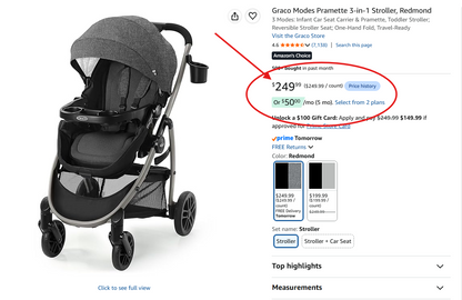 Graco Modes Pramette 3-in-1 Stroller Redmond - New