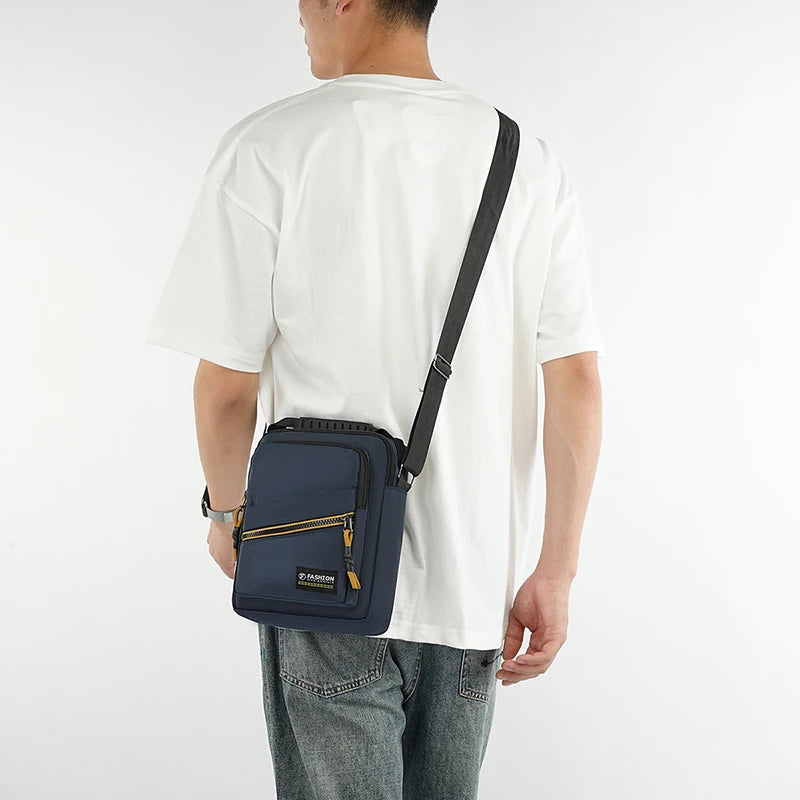 Men’s Nylon Flap Chest Bag Crossbody Sling Pack Large Capacity Travel