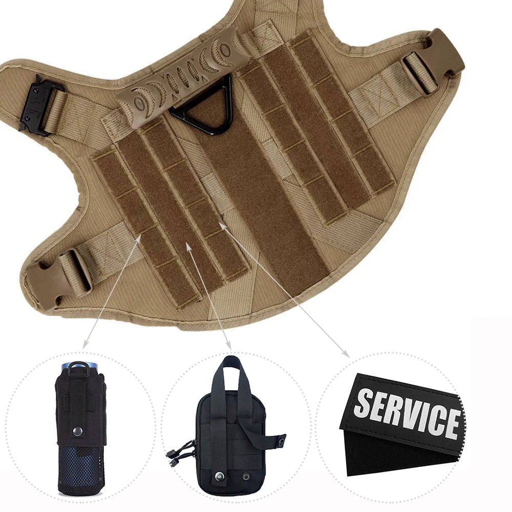 Tactical Dog Harness & Leash Set for German Shepherd Malinois Large Dogs