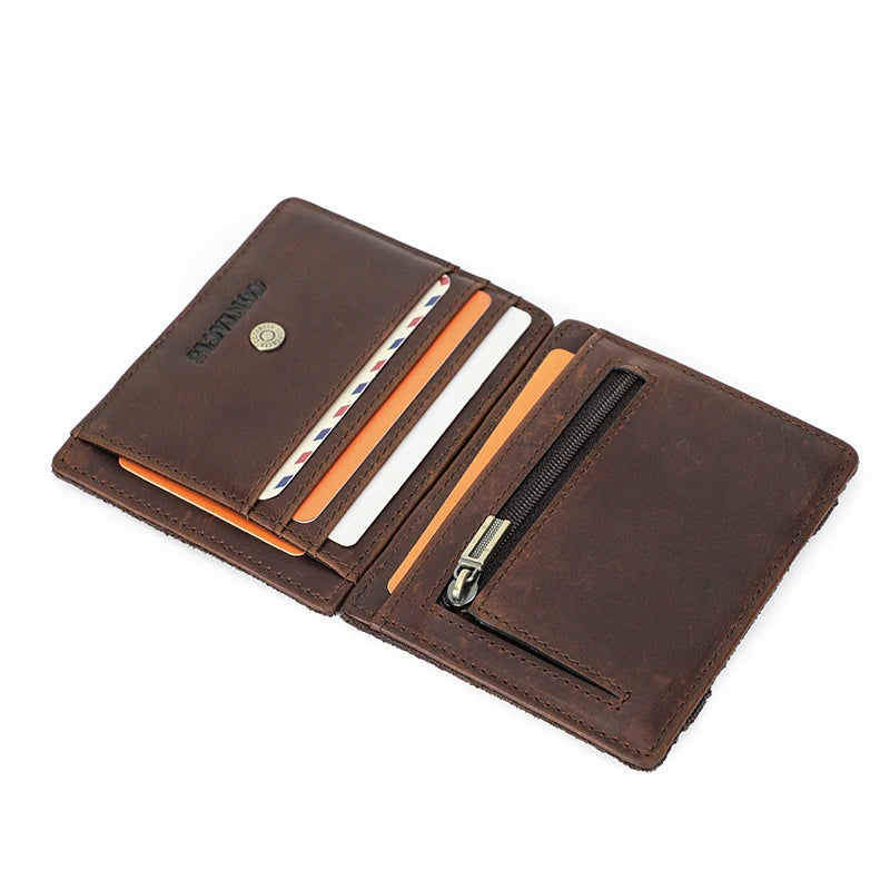 Genuine Leather RFID-Blocking Card Holder Wallet – Slim & Secure Design