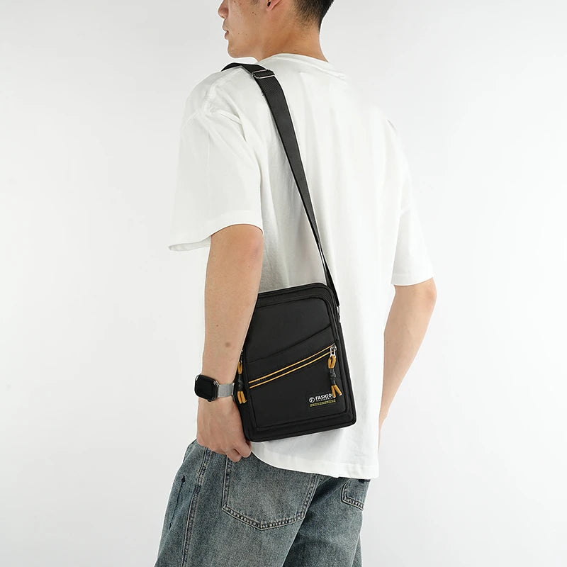 Men’s Nylon Flap Chest Bag Crossbody Sling Pack Large Capacity Travel
