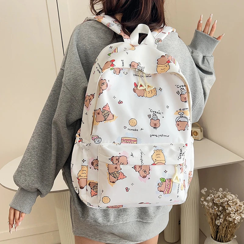 Large Capacity Oxford Student Backpack – Solid Color Casual School Bag
