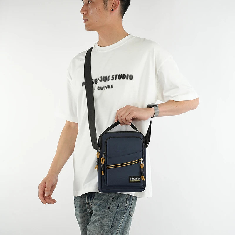 Men’s Nylon Flap Chest Bag Crossbody Sling Pack Large Capacity Travel