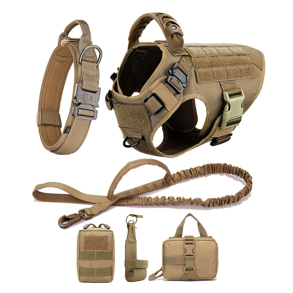 Tactical Dog Harness & Leash Set for German Shepherd Malinois Large Dogs