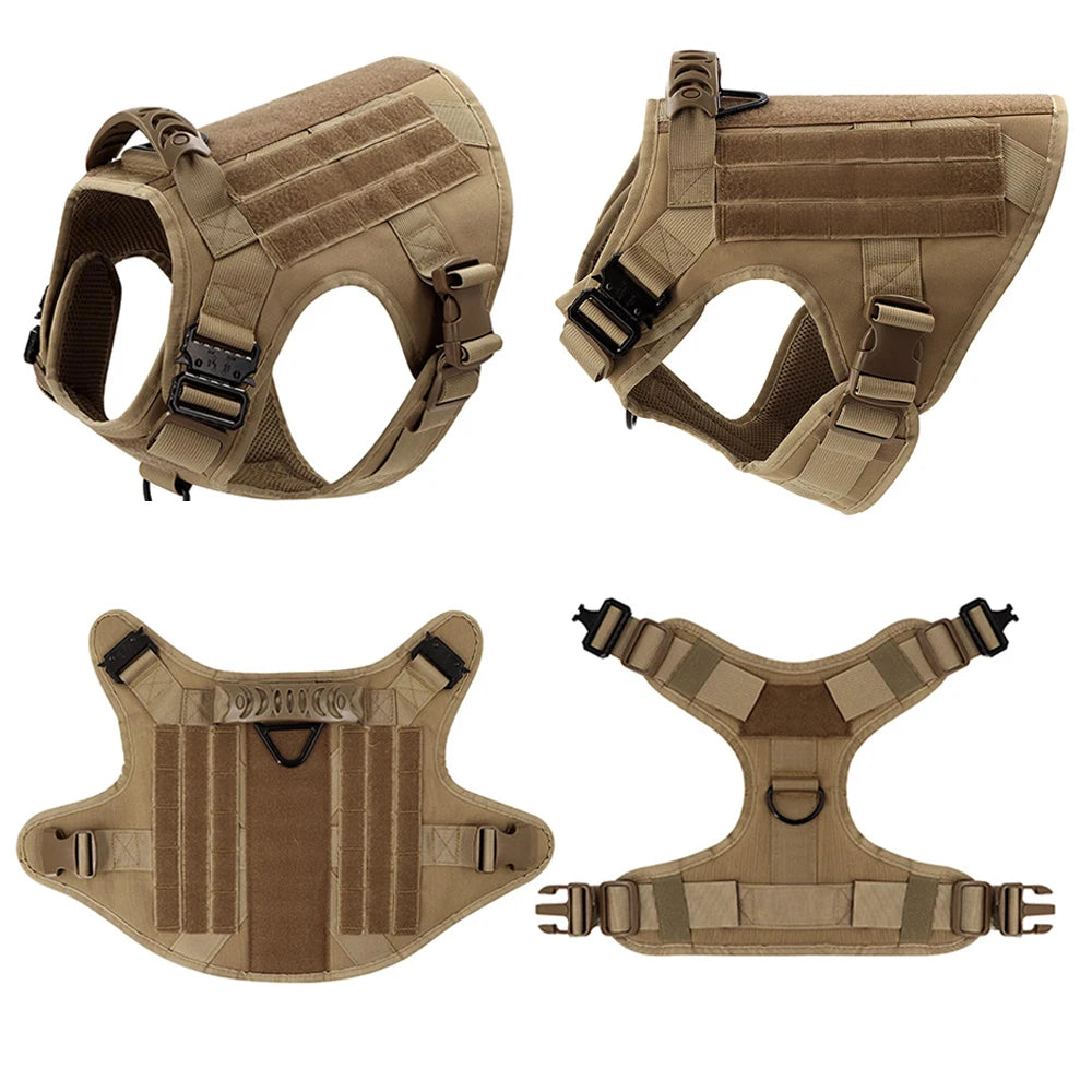 Tactical Dog Harness & Leash Set for German Shepherd Malinois Large Dogs