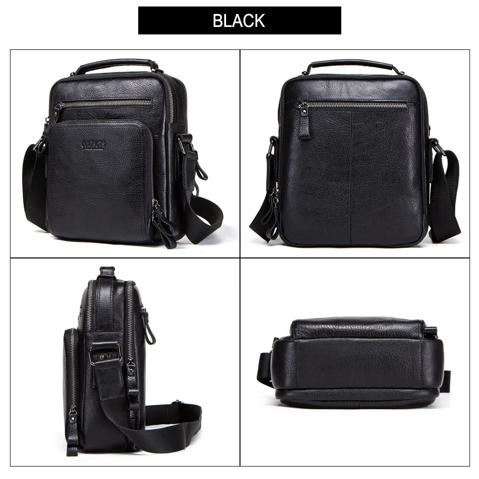 Genuine Leather Men Shoulder Bag Vintage Messenger Crossbody Sling Handbag