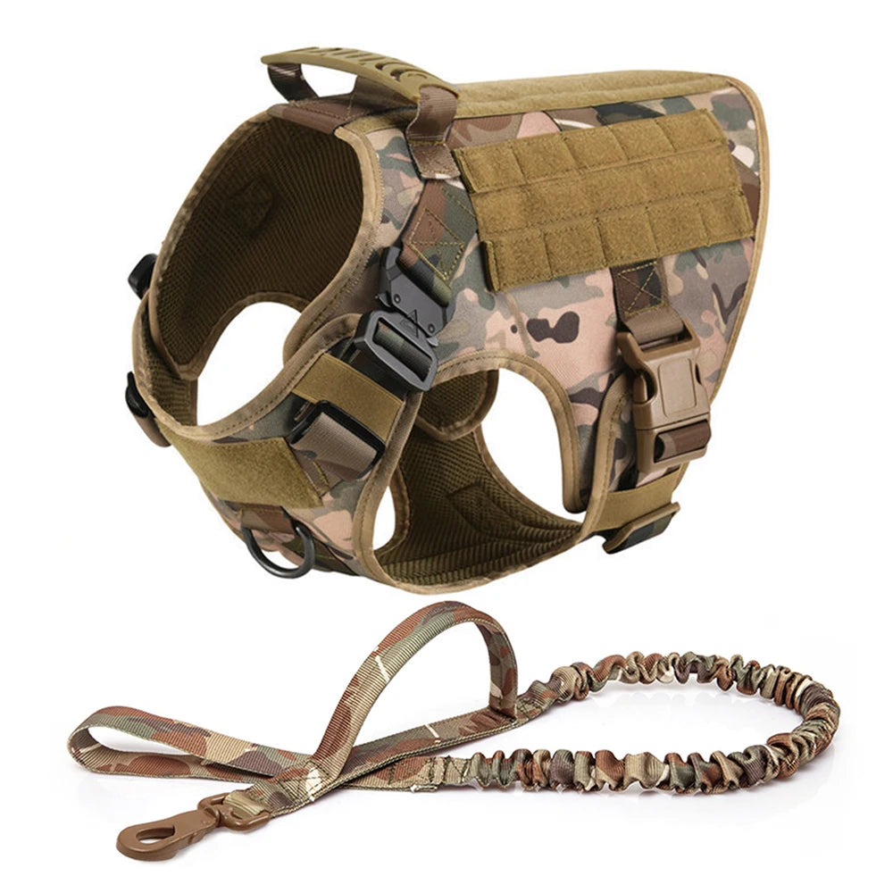 Tactical Dog Harness & Leash Set for German Shepherd Malinois Large Dogs
