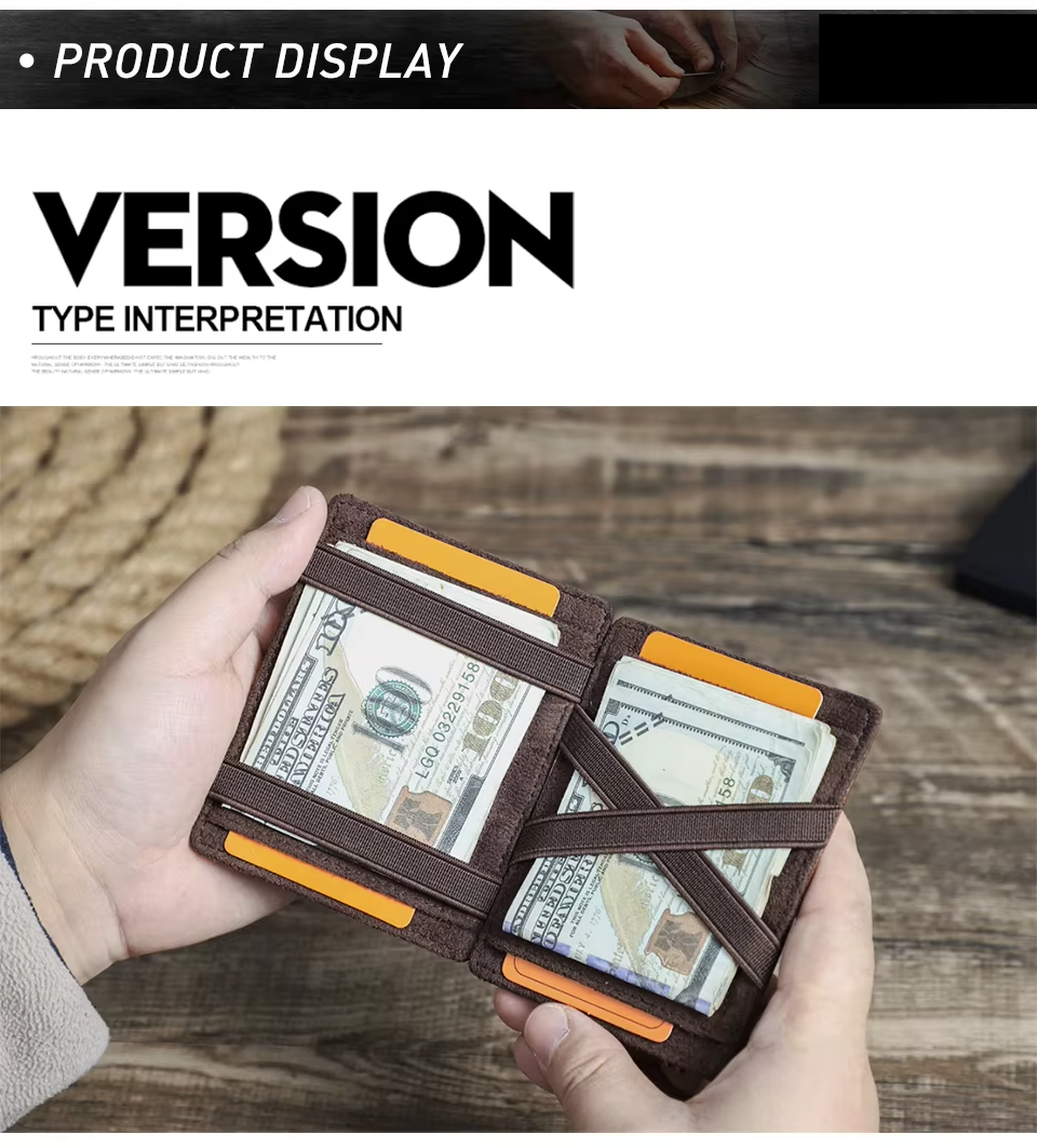 Genuine Leather RFID-Blocking Card Holder Wallet – Slim & Secure Design