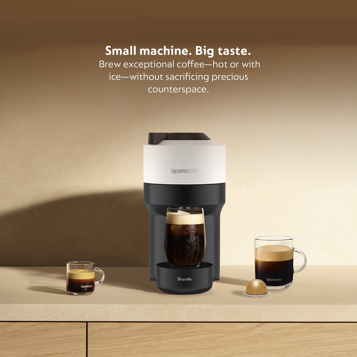 Nespresso Vertuo Pop+ Coffee Espresso Maker by Breville Coconut White