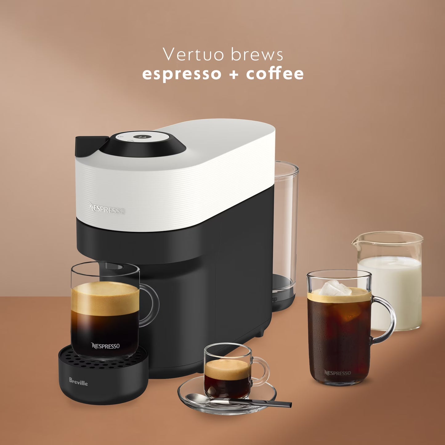 Nespresso Vertuo Pop+ Coffee Espresso Maker by Breville Coconut White