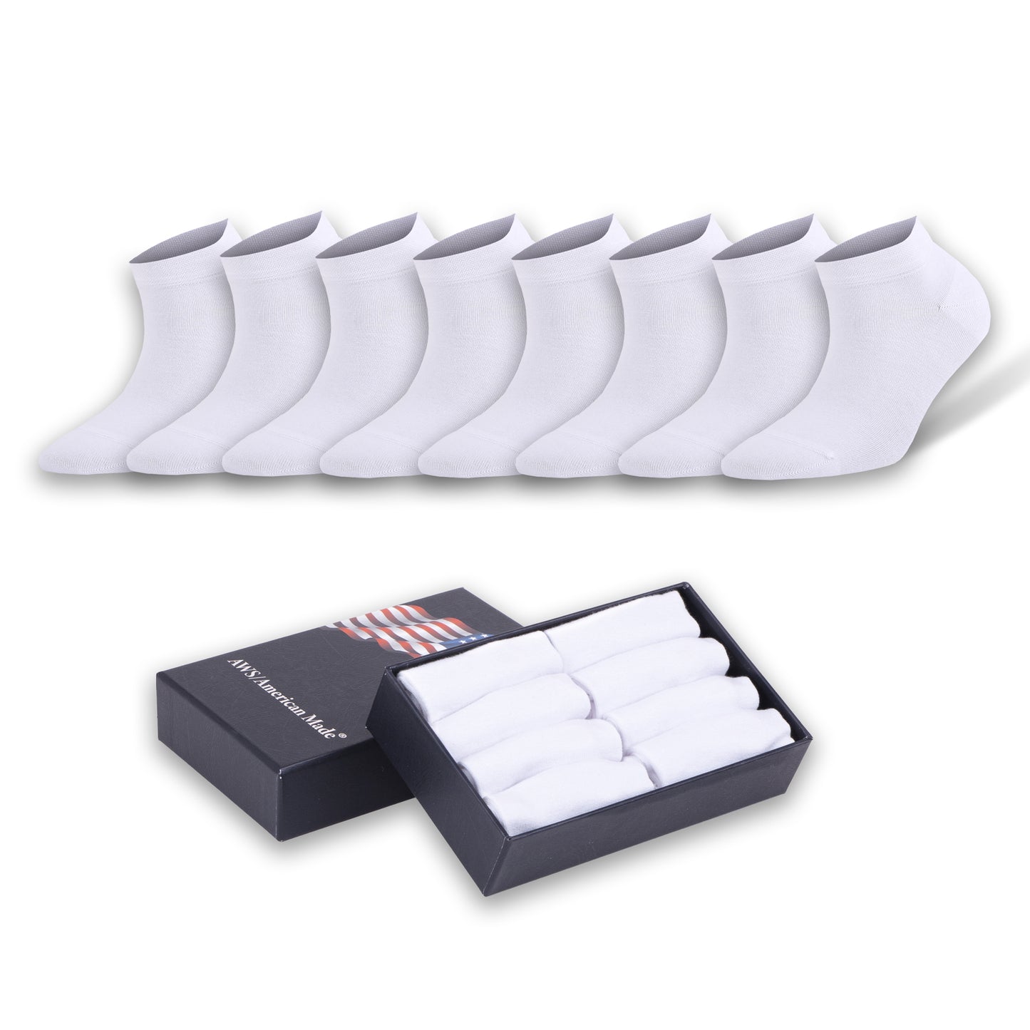 Women’s Bamboo Low Cut Ankle Socks 8 Pairs Gift Box Breathable Seamless Toe 6-9