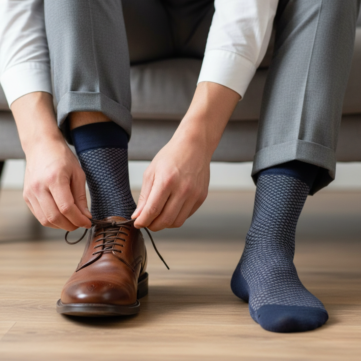 8 Pairs Men’s Bamboo Rayon Dress Socks Soft Breathable Crew Gift Box Size 8-11.5 Premium Business Formal Socks Eco-Friendly Gift for Him