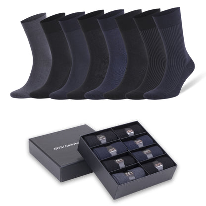 Men's bamboo rayon dress socks, 8-pair gift box set