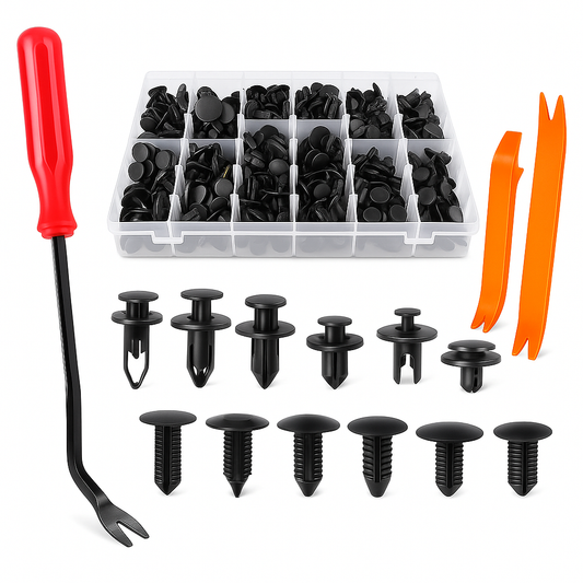 250pcs Universal Car Bumper Clips & Push Rivet Fasteners Kit with Box