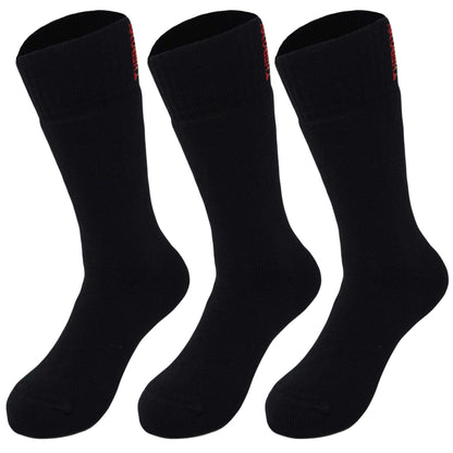 Men's thermal insulated cotton socks, 3 pairs, in black