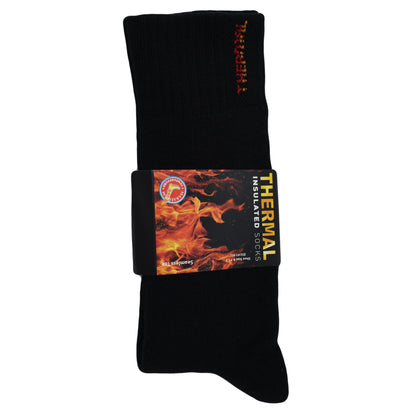 Men's thermal insulated cotton socks, 3 pairs, in black
