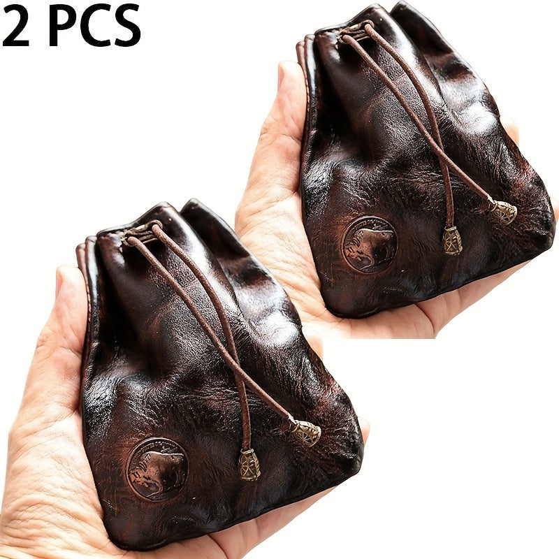 Mini Viking Sporran Coin Purse Keychain Top-Grain Leather Waist Bag 1pc