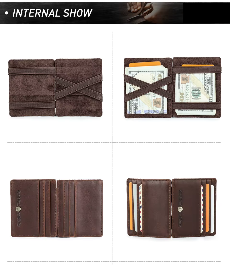 Genuine Leather RFID-Blocking Card Holder Wallet – Slim & Secure Design
