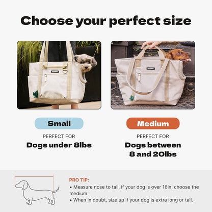 Cleverpup Transit Tote Dog Carrier Medium Tan Checkerboard Travel Shoulder Bag