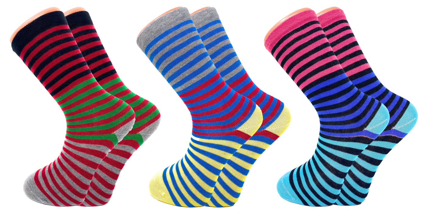 3 Pairs Crazy Pattern Crew Socks Men Women – Colorful Cotton Fun Novelty Gift